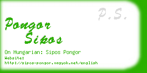 pongor sipos business card